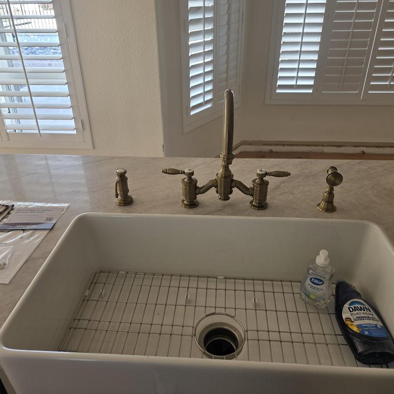 Kitchen faucet with sprayer and soap dispenser installation