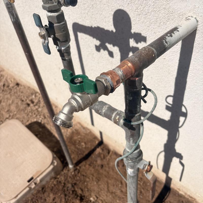 Front outdoor hose bib with green handle replacement