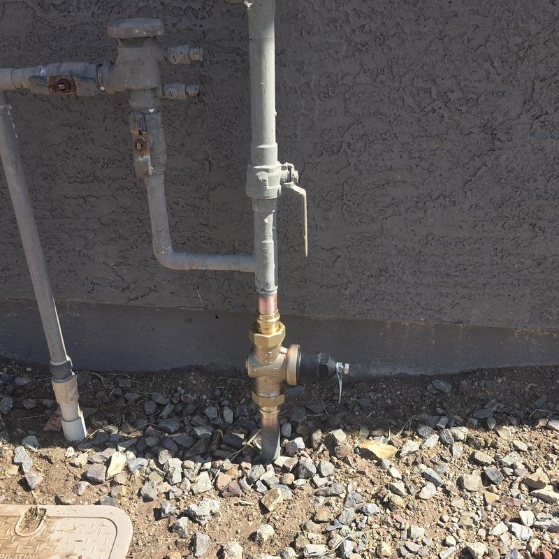 1-inch pressure reducing valve on outdoor water line