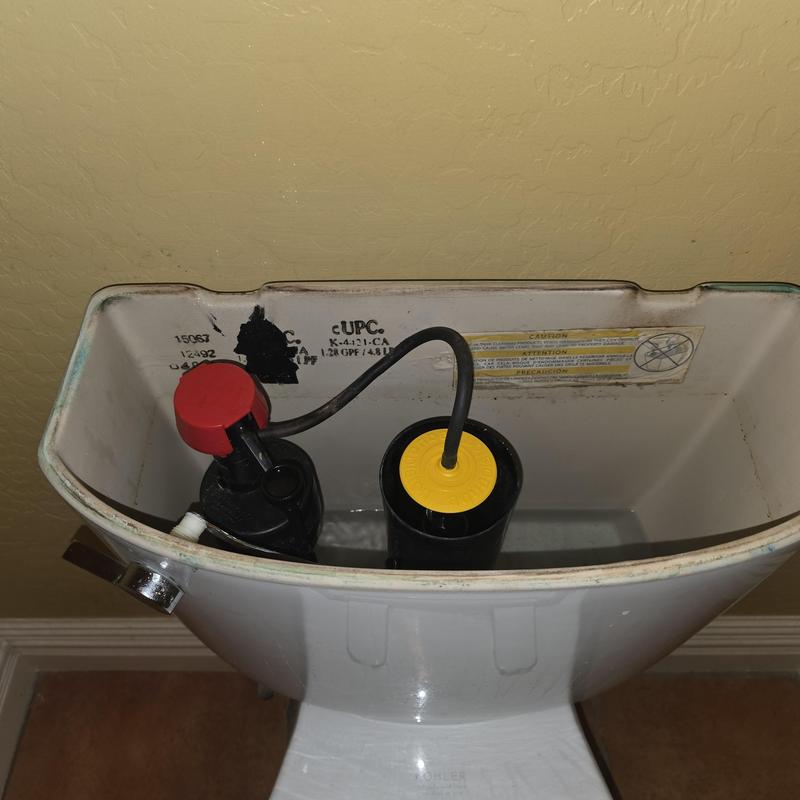Toilet flush valve replacement inside tank