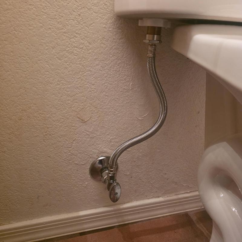 Toilet angle stop and supply line installation